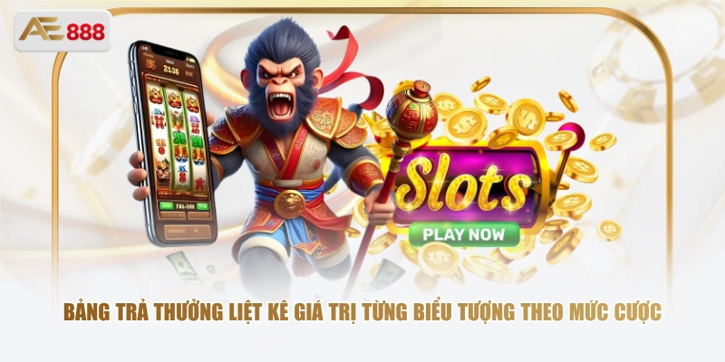 Bảng trả thưởng liệt kê giá trị từng biểu tượng theo mức cược