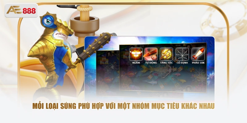 Mỗi loại súng phù hợp với một nhóm mục tiêu khác nhau