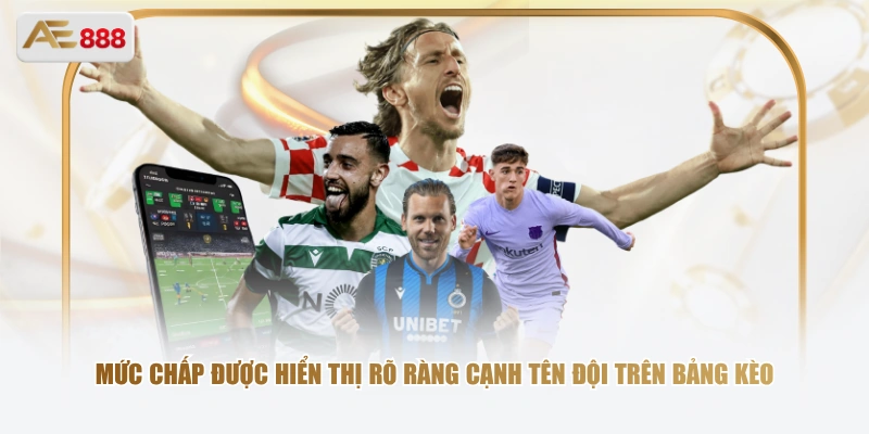 Bỏ Túi Trọn Bộ Thuật Ngữ Cá Cược Bóng Đá Cho Người Mới Mức chấp được hiển thị rõ ràng cạnh tên đội trên bảng kèo
